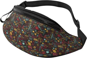 Fanny Packs for Women Men, BBQ Barbecue Grill Waist Bag Crossbody Bags for Women Men, Cross Body Bag