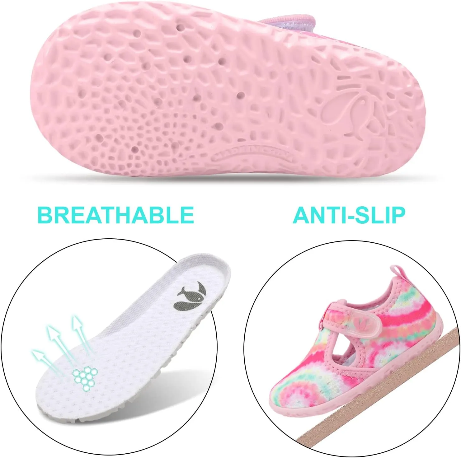 FEETCITY Boys Girls Water Shoes Kids Aqua Socks Quick Dry Barefoot for Beach Swimming Pool