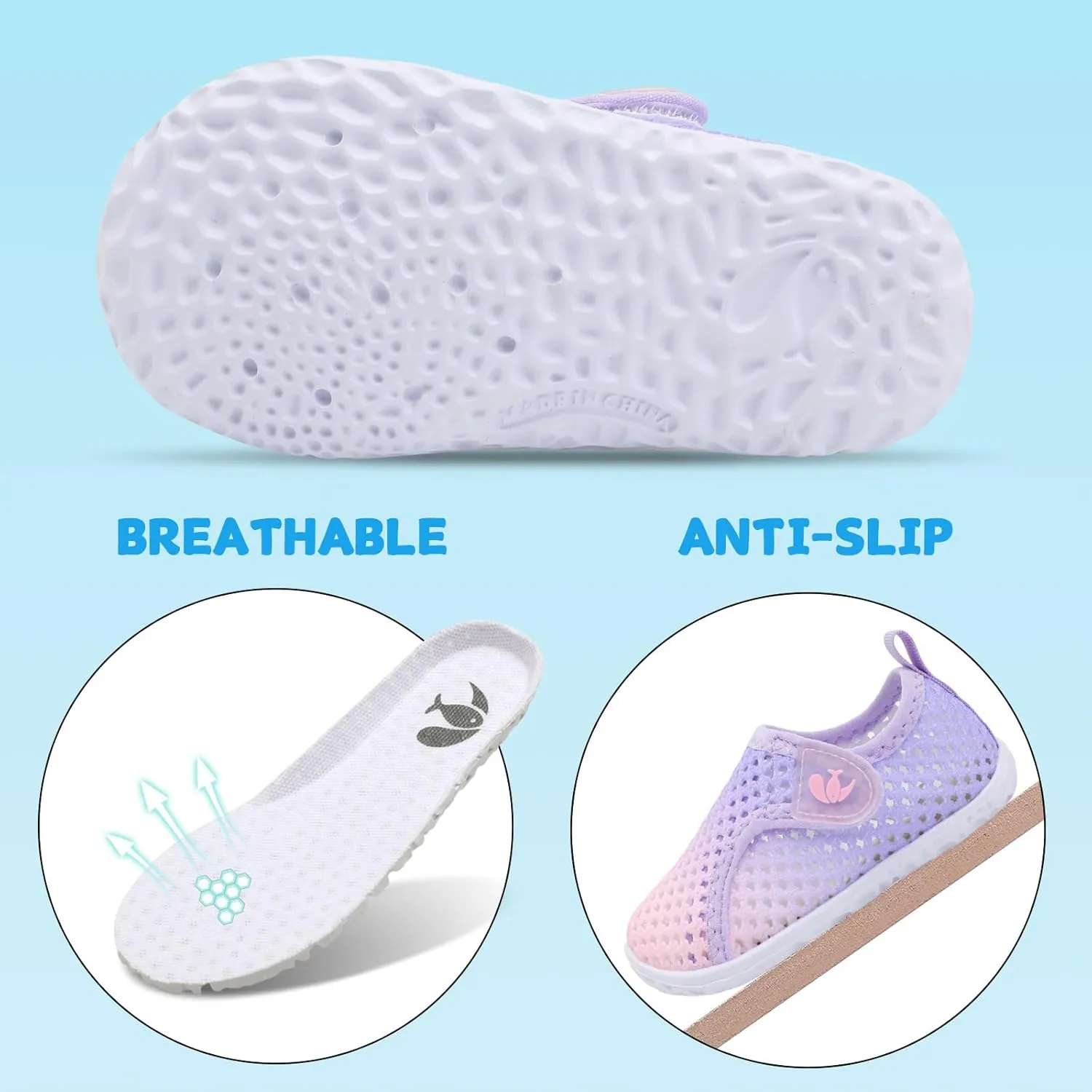 FEETCITY Boys Girls Water Shoes Kids Aqua Socks Quick Dry Barefoot for Beach Swimming Pool
