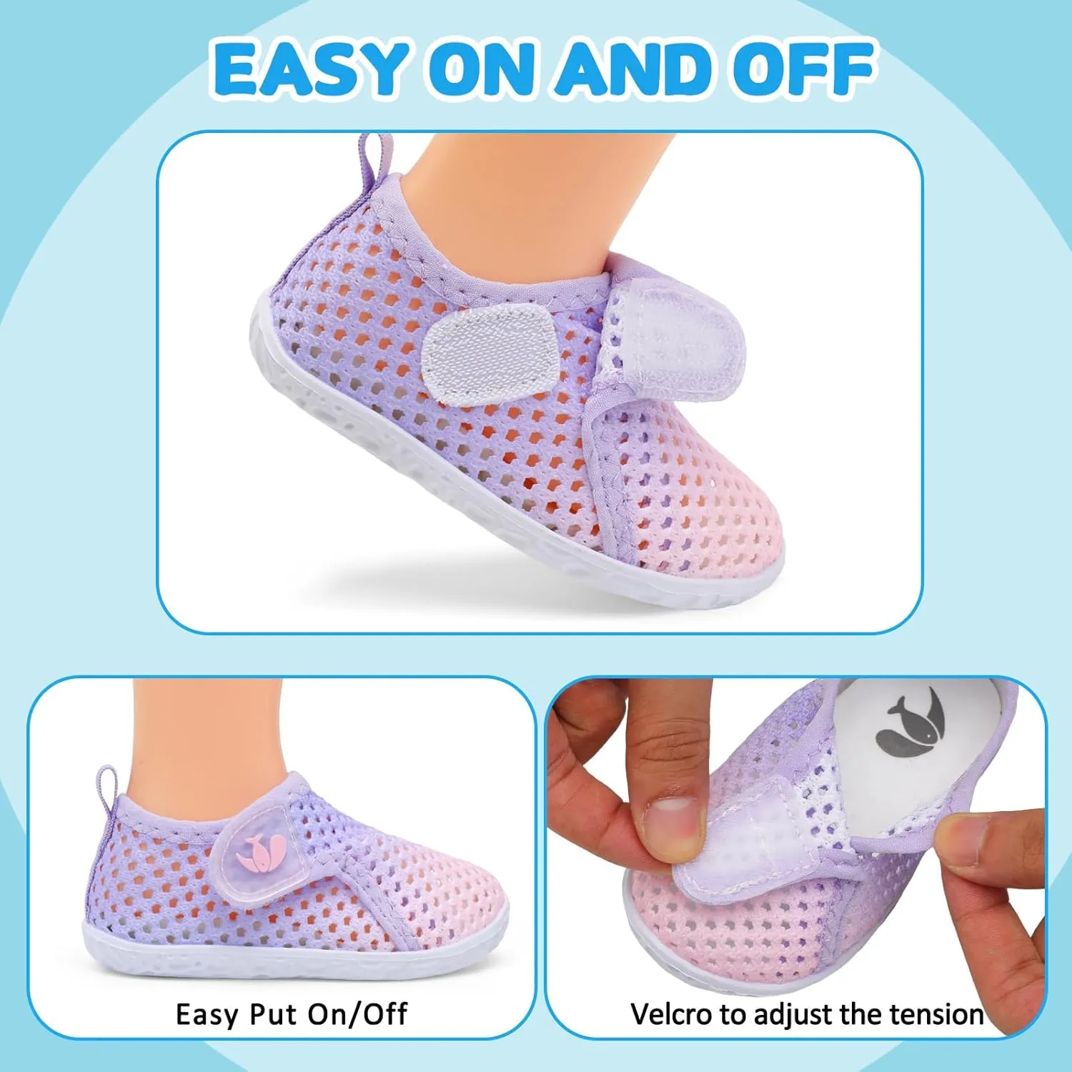 FEETCITY Boys Girls Water Shoes Kids Aqua Socks Quick Dry Barefoot for Beach Swimming Pool