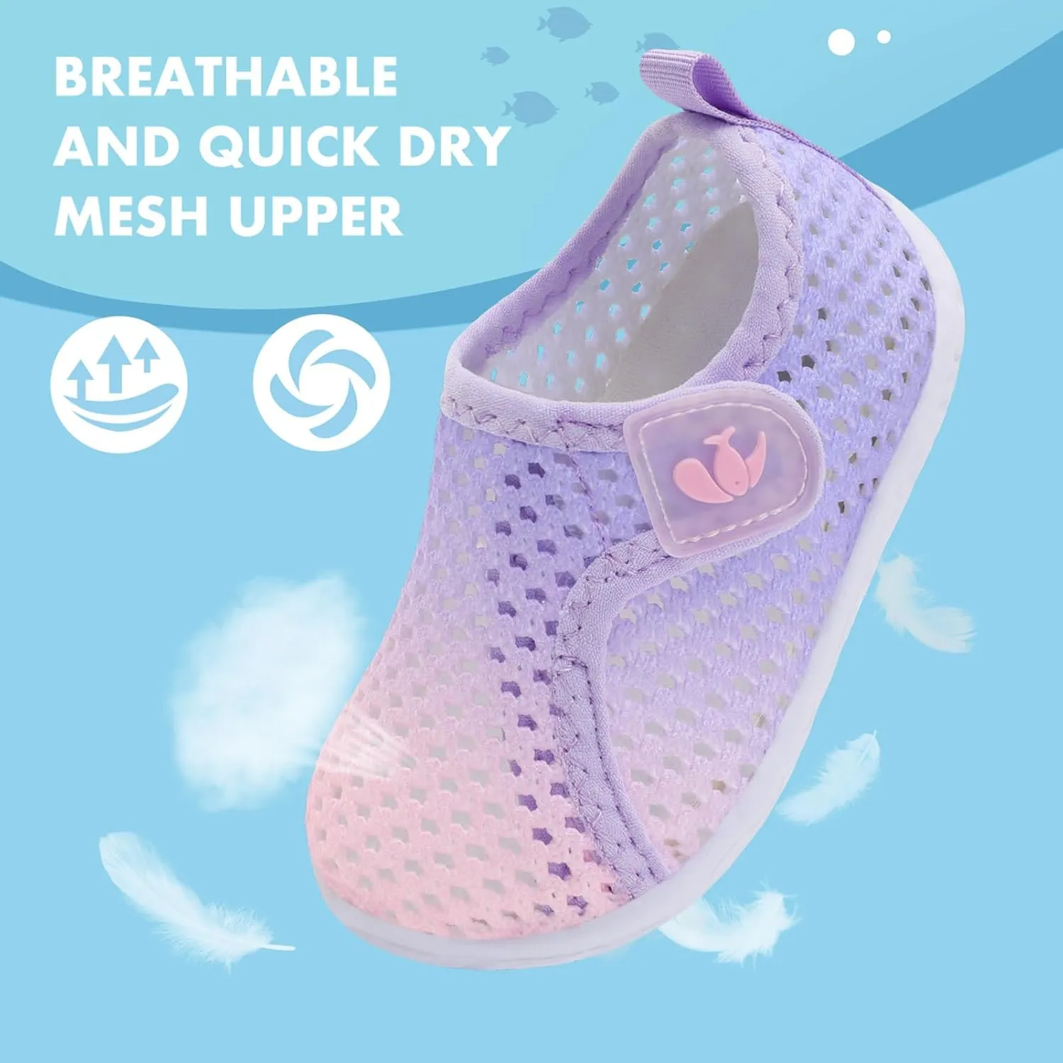 FEETCITY Boys Girls Water Shoes Kids Aqua Socks Quick Dry Barefoot for Beach Swimming Pool