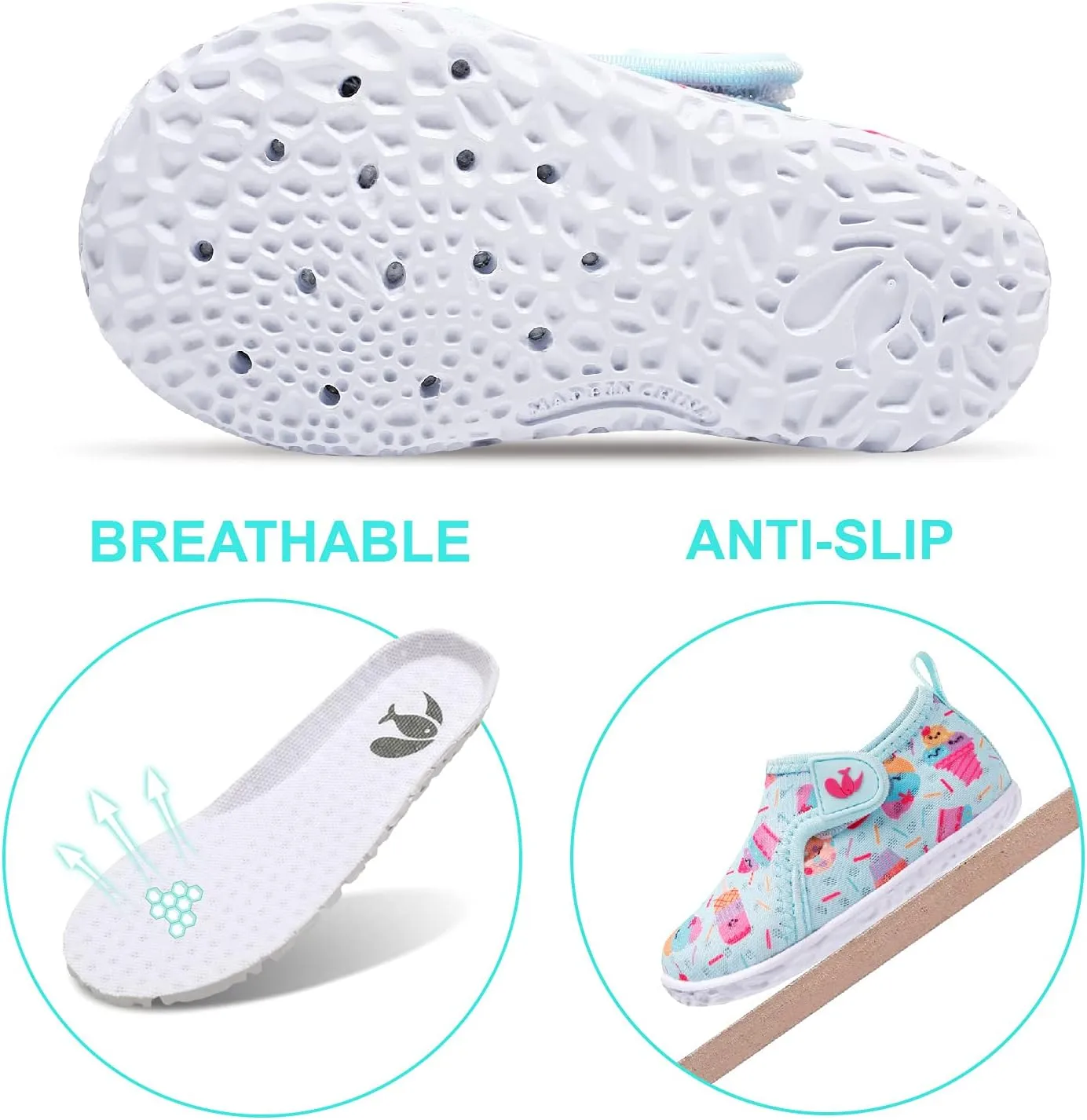 FEETCITY Boys Girls Water Shoes Kids Aqua Socks Quick Dry Barefoot for Beach Swimming Pool