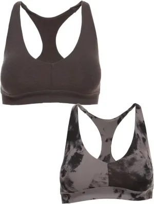 Felina - Velvety Soft Racerback Bralette 2-Pack Seamless Deep-V Bralettes with Removable Pads