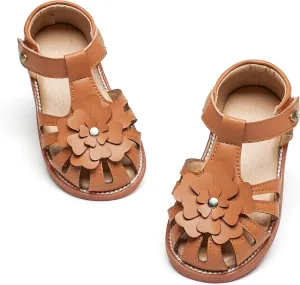 Felix & Flora Toddler Girls Sandals Flower Girl Shoes Soft Rubber Princess Summer Flat Shoes