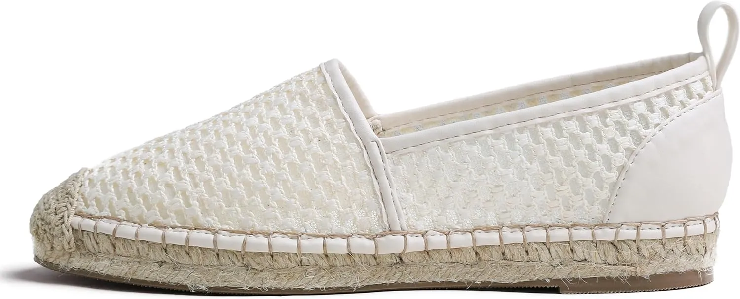 FEVERSOLE Close Toe Espadrilles Women's Comfort Breathable Slip On Flats Shoes