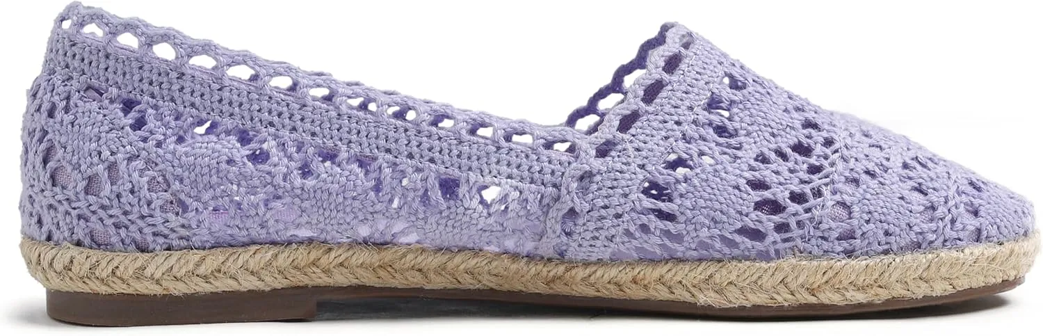 FEVERSOLE Close Toe Espadrilles Women's Comfort Breathable Slip On Flats Shoes