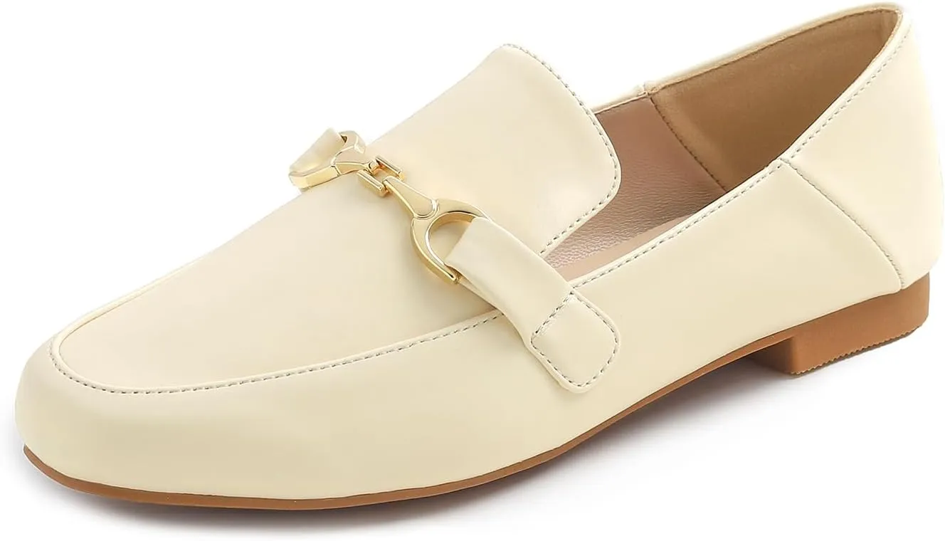 FEVERSOLE Women's Fashion Daily Comfort Soft Penny Loafer Office Work Flats