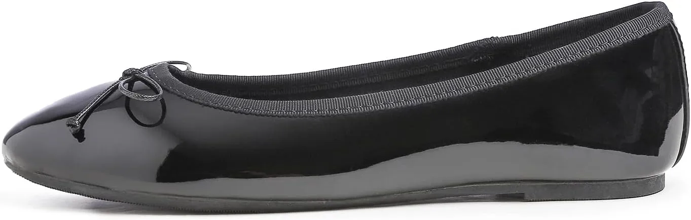 FEVERSOLE Women's Macaroon Colorful Memory Foam Cushion Insock Patent Ballet Flat