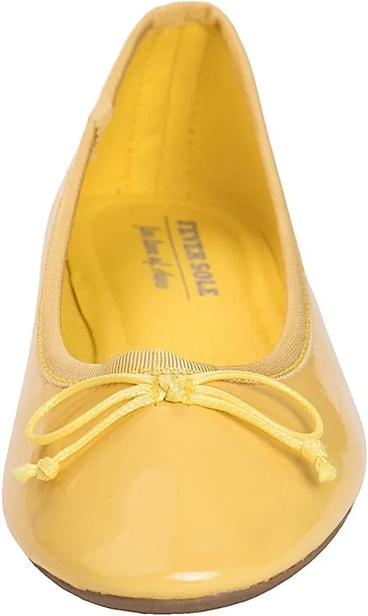 FEVERSOLE Women's Macaroon Colorful Memory Foam Cushion Insock Patent Ballet Flat