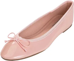 FEVERSOLE Women's Macaroon Colorful Memory Foam Cushion Insock Patent Ballet Flat