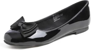 Feversole Women's Round Toe Cute Bow Trim Ballet Flats