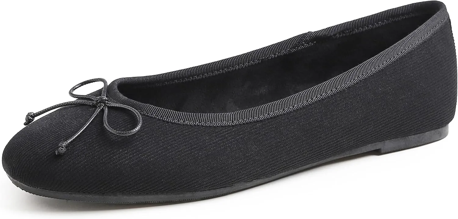 FEVERSOLE Women's Ultra Soft Colorful Memory Foam Cushioned Faux Suede Home Ballet Flats