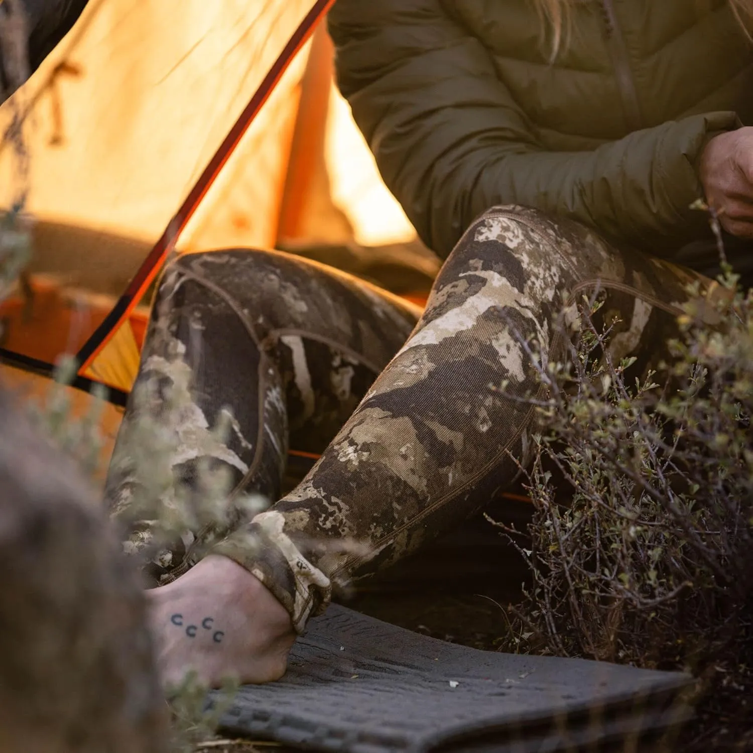 First Lite Women's Furnace Long Jane - Heavyweight Merino Wool Base Layer Camo Pant Bottoms