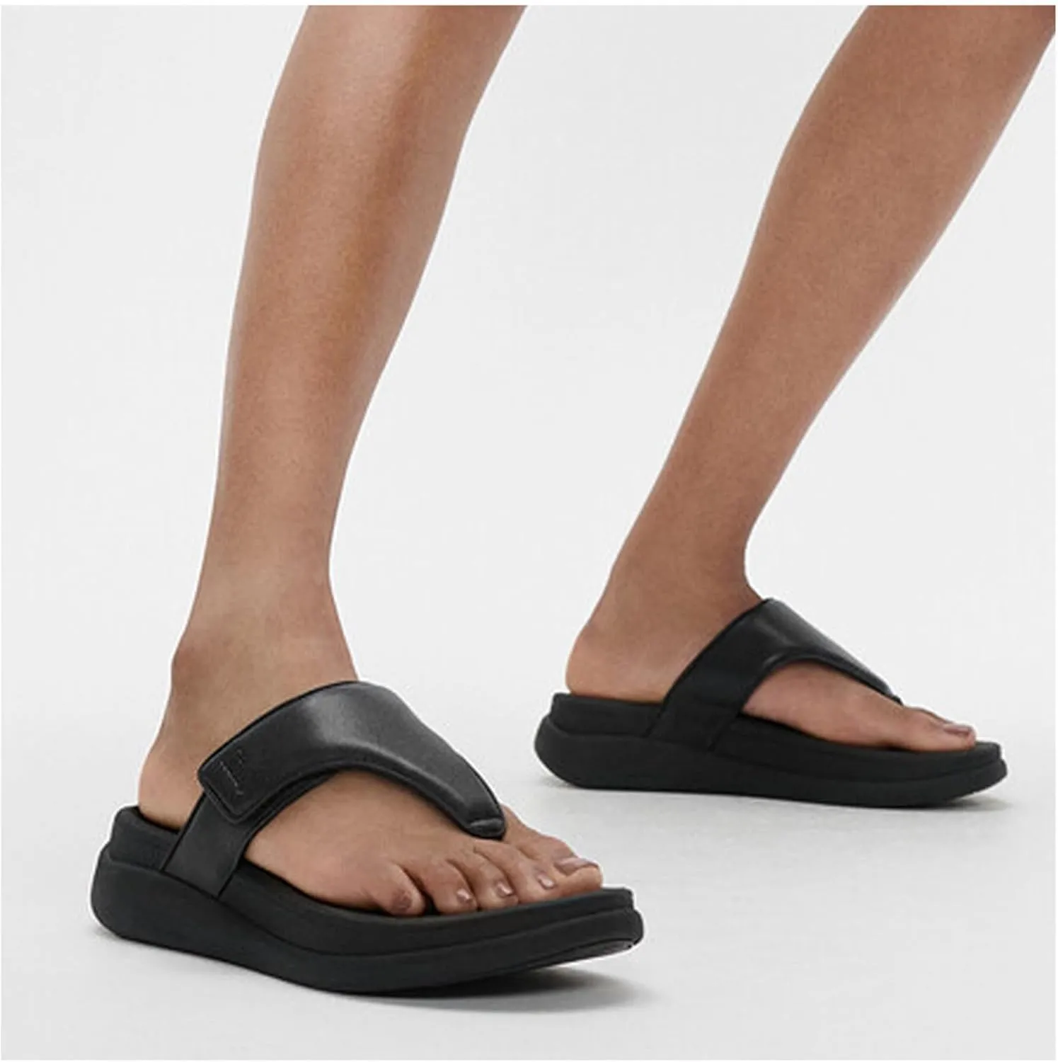 FitFlop Women's F-Mode Go Adjustable Flatform Toe-Post Sandals Wedge