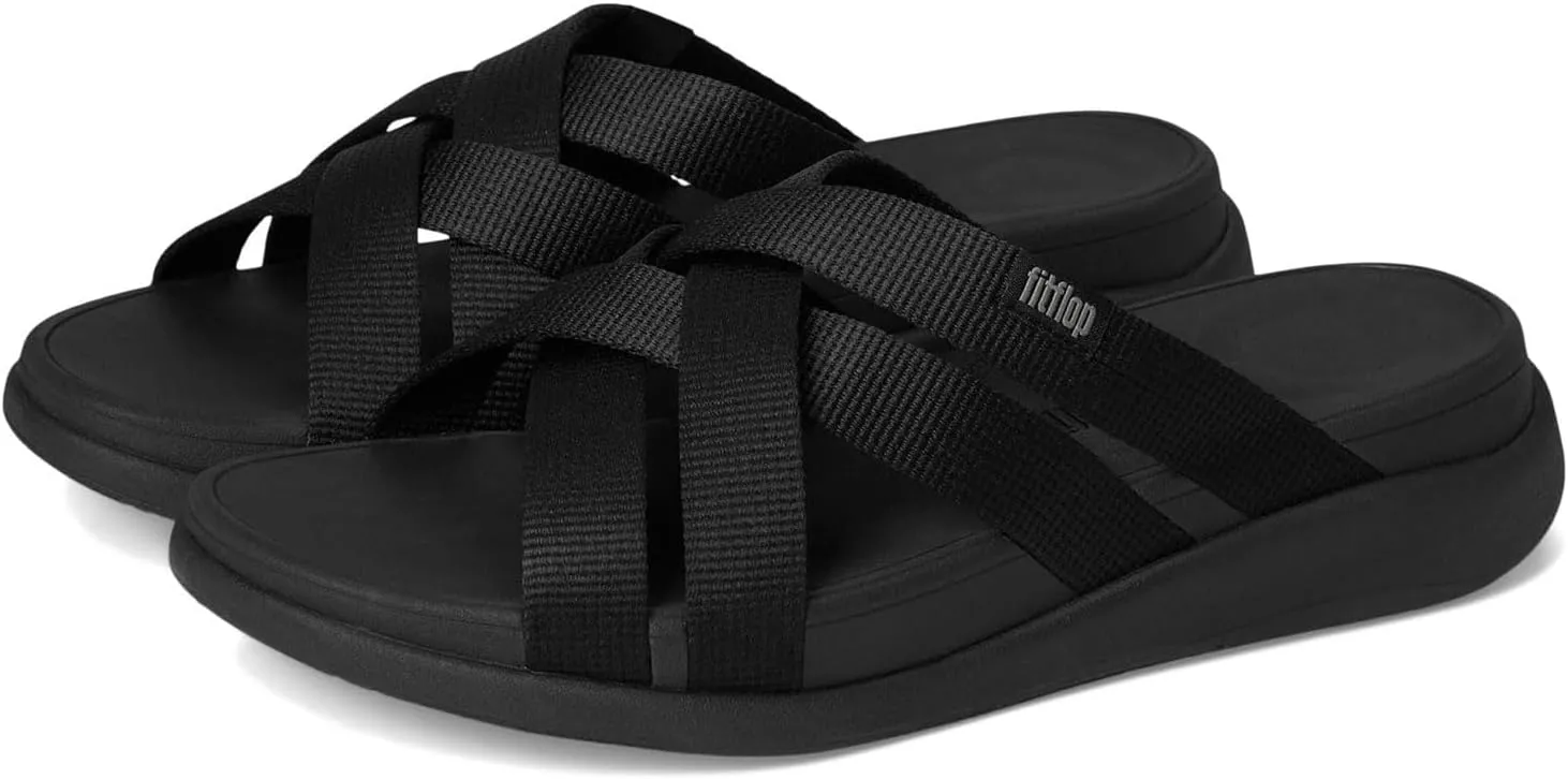 FitFlop Women's F-Mode Go Webbing Flatform Strappy Slides Wedge Sandal