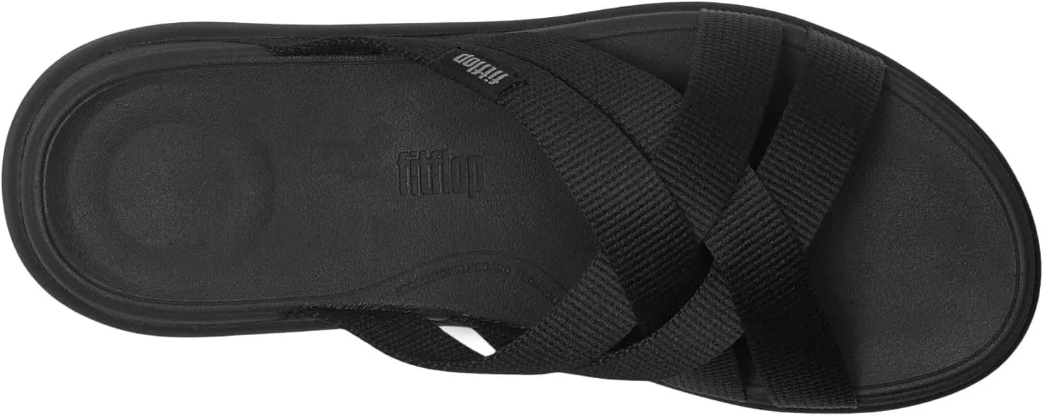 FitFlop Women's F-Mode Go Webbing Flatform Strappy Slides Wedge Sandal