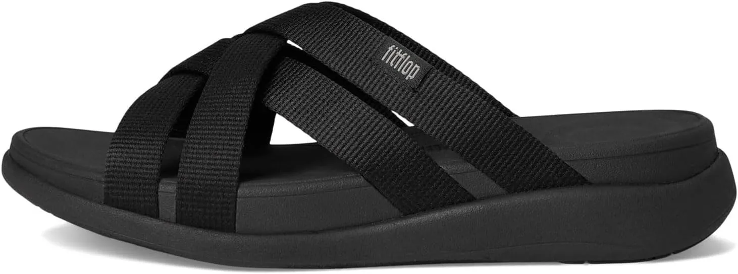 FitFlop Women's F-Mode Go Webbing Flatform Strappy Slides Wedge Sandal
