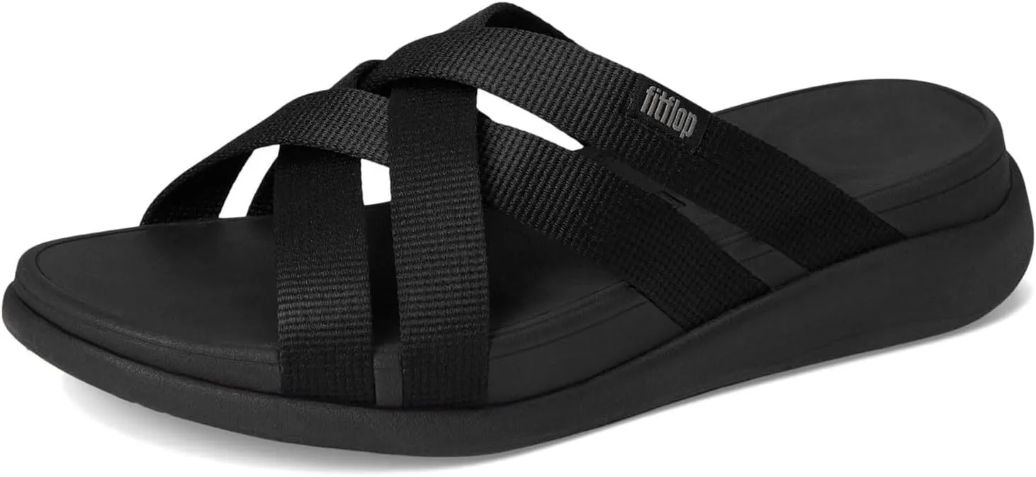 FitFlop Women's F-Mode Go Webbing Flatform Strappy Slides Wedge Sandal