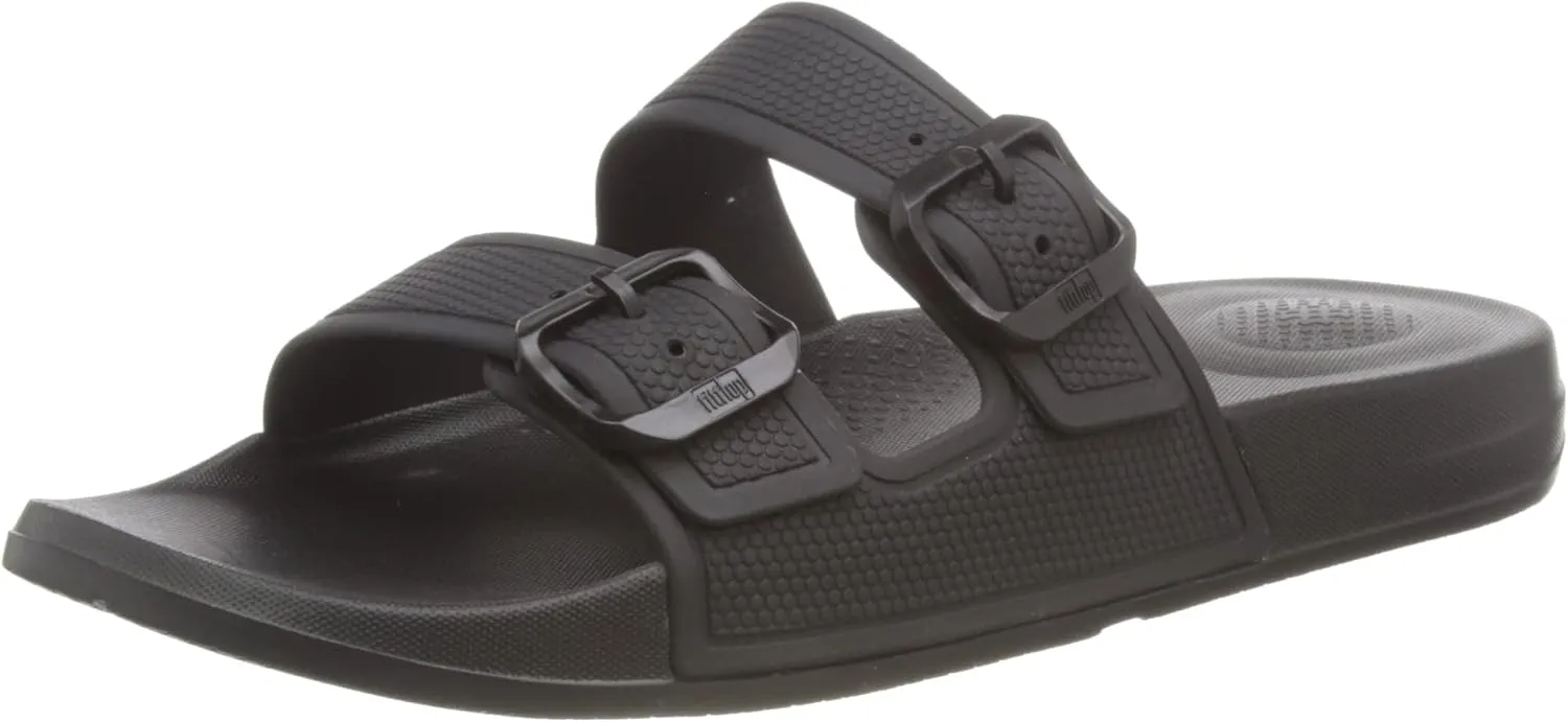 Fitflop Women's Glides Flat Sandal, All Black, 9