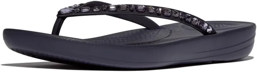 FitFlop Women's Iqushion Multi-Crystal Ergonomic Flip-Flops Wedge Sandal