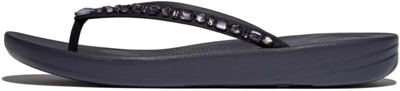 FitFlop Women's Iqushion Multi-Crystal Ergonomic Flip-Flops Wedge Sandal