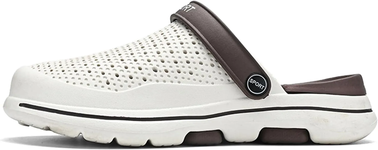FLIOZY Mens Casual Sandals Breathable Mesh Walking Mules Sneakers Open Back Slip On Shoes Quick-Dry Slippers