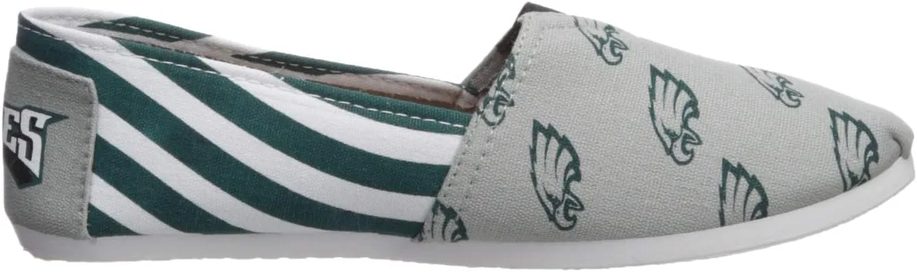 FOCO Women's NFL Team Logo Ladies Fashion Slip On Canvas Shoes