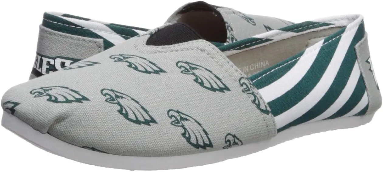 FOCO Women's NFL Team Logo Ladies Fashion Slip On Canvas Shoes