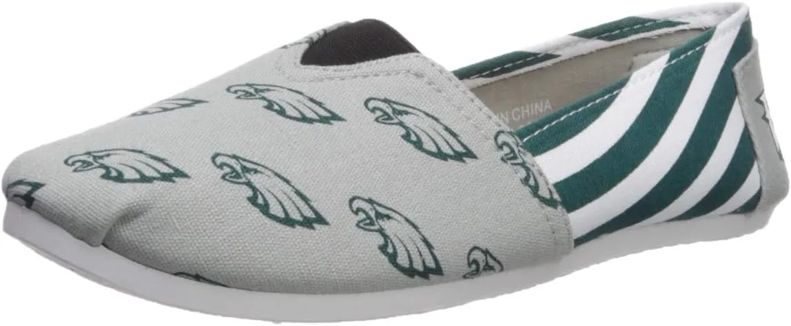 FOCO Women's NFL Team Logo Ladies Fashion Slip On Canvas Shoes