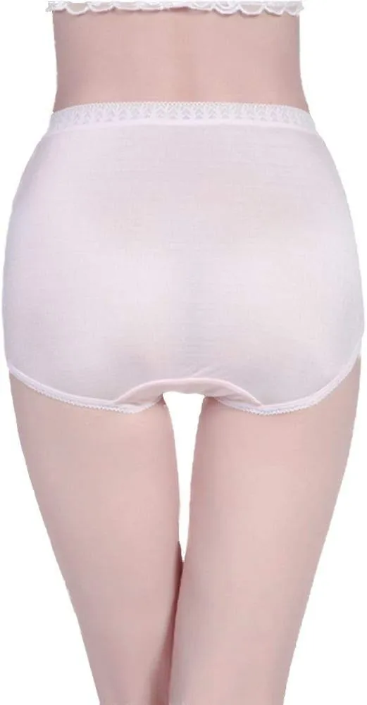 Forever Angel Women's 100% Silk Knitted High Rise Panties Briefs