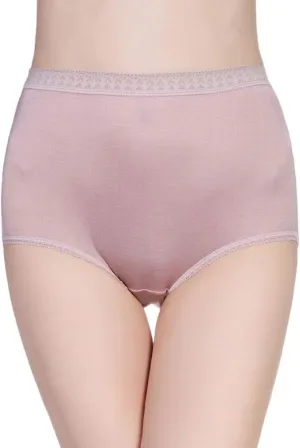Forever Angel Women's 100% Silk Knitted High Rise Panties Briefs
