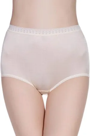 Forever Angel Women's 100% Silk Knitted High Rise Panties Briefs