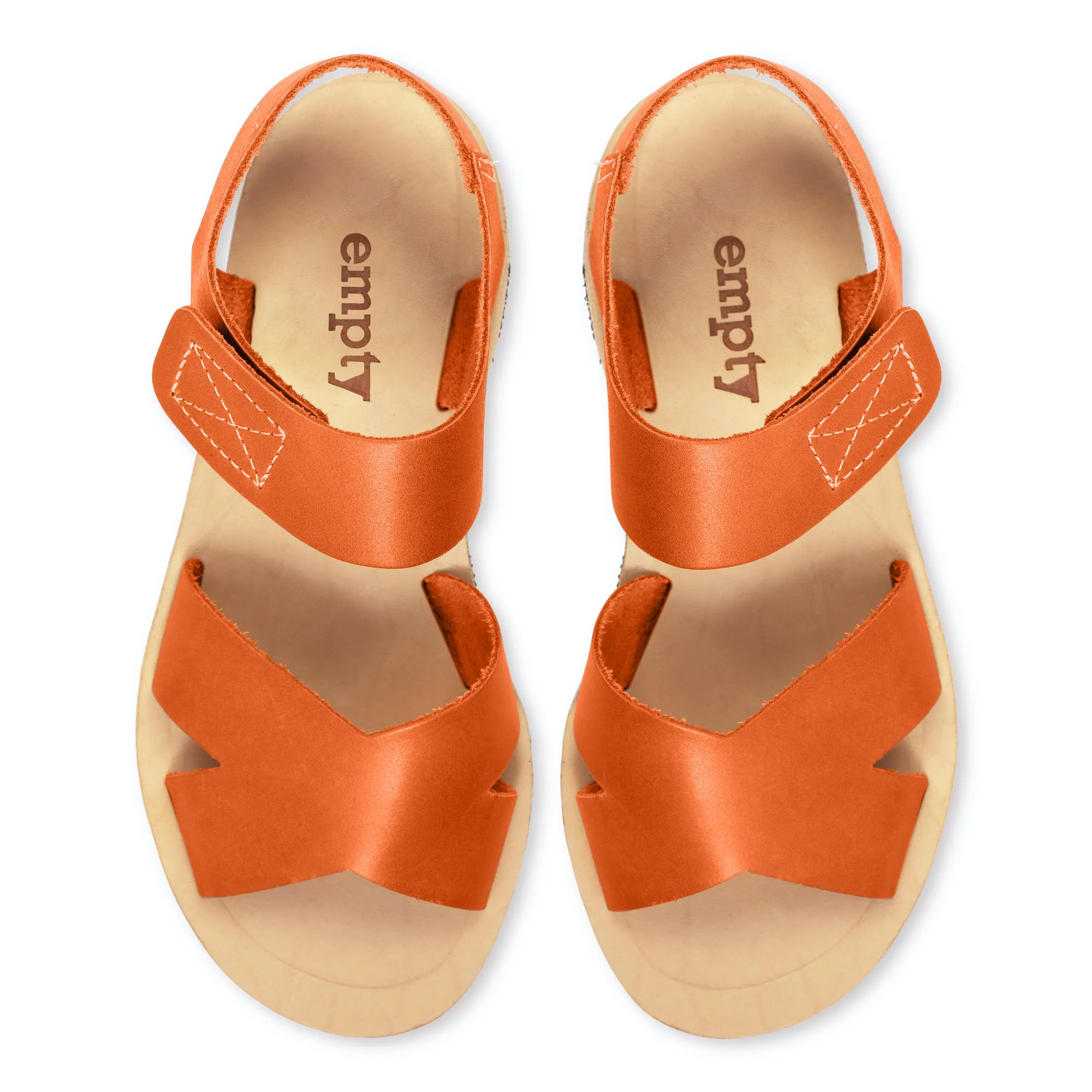 Frances Leather Sandal - Orange