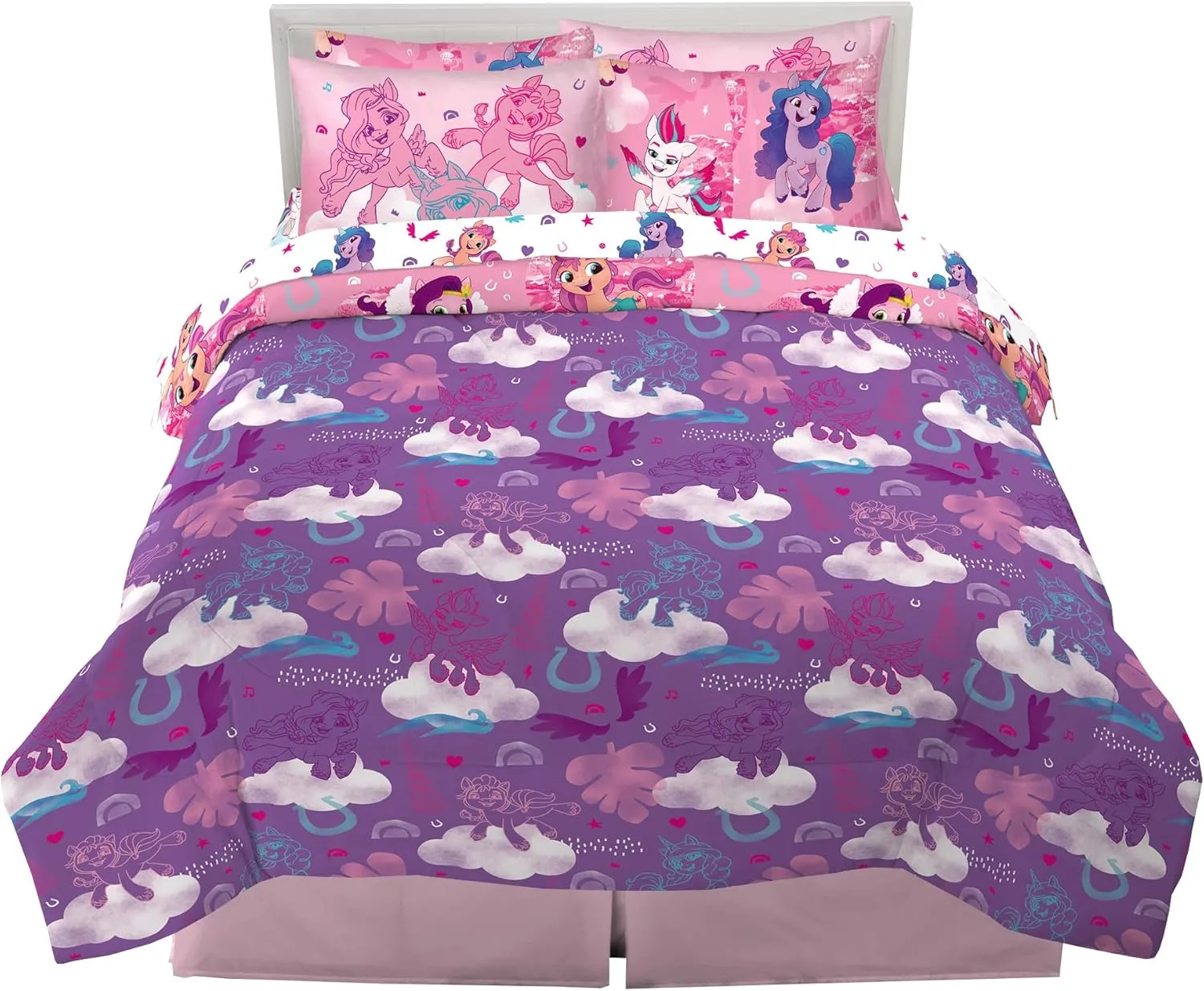 Franco Kids Bedding Super Soft Comforter and Sheet Set with Sham, 7 Piece Full Size, My Little Pony