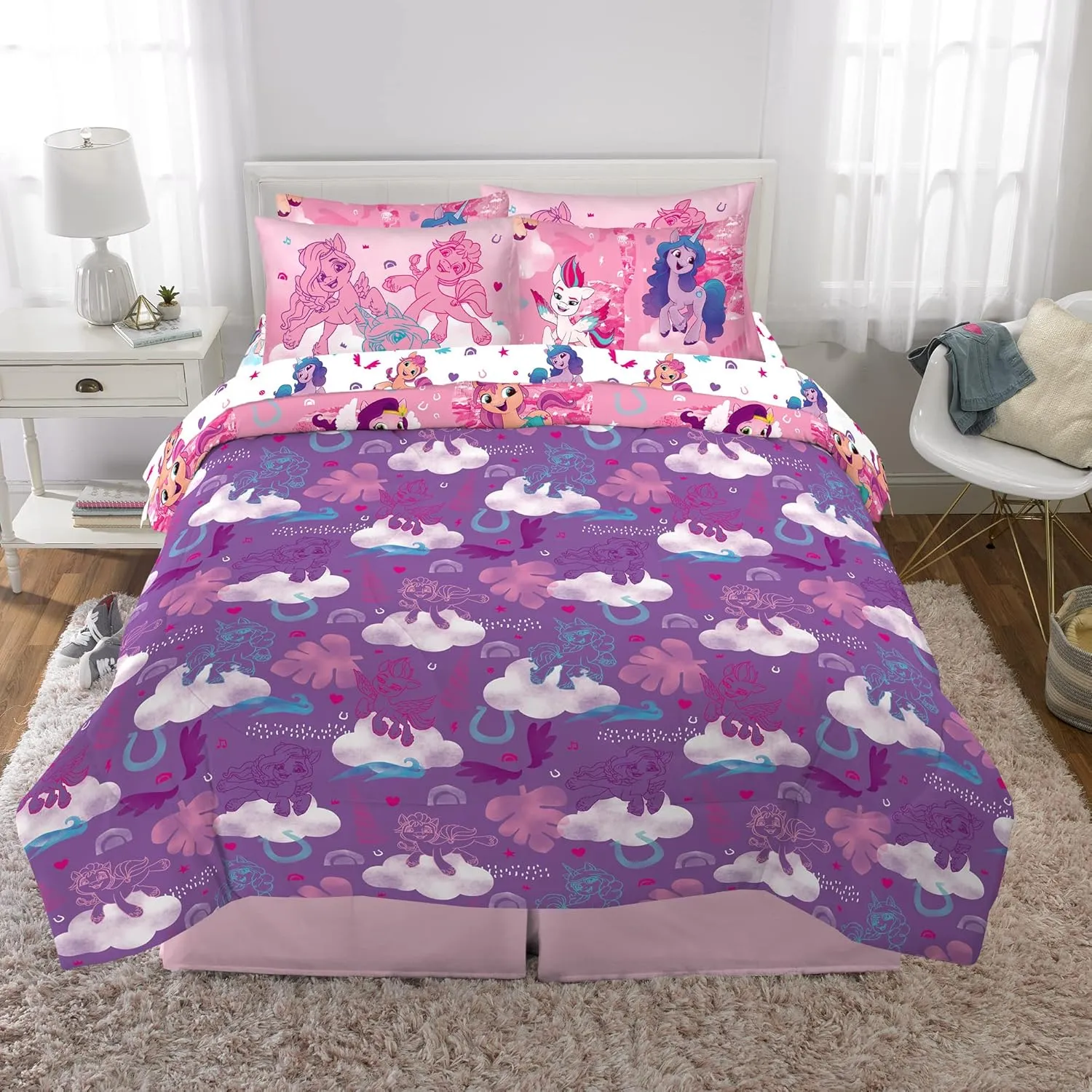 Franco Kids Bedding Super Soft Comforter and Sheet Set with Sham, 7 Piece Full Size, My Little Pony