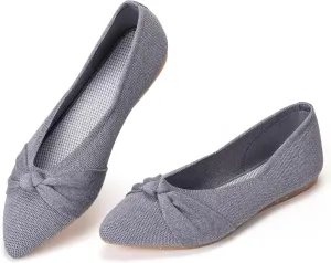 Frank Mully Womens Flat Shoes Classic Pointed Toe Flats Knitted Dress Shoes Soft Flats for Woman Comfortable Dressy