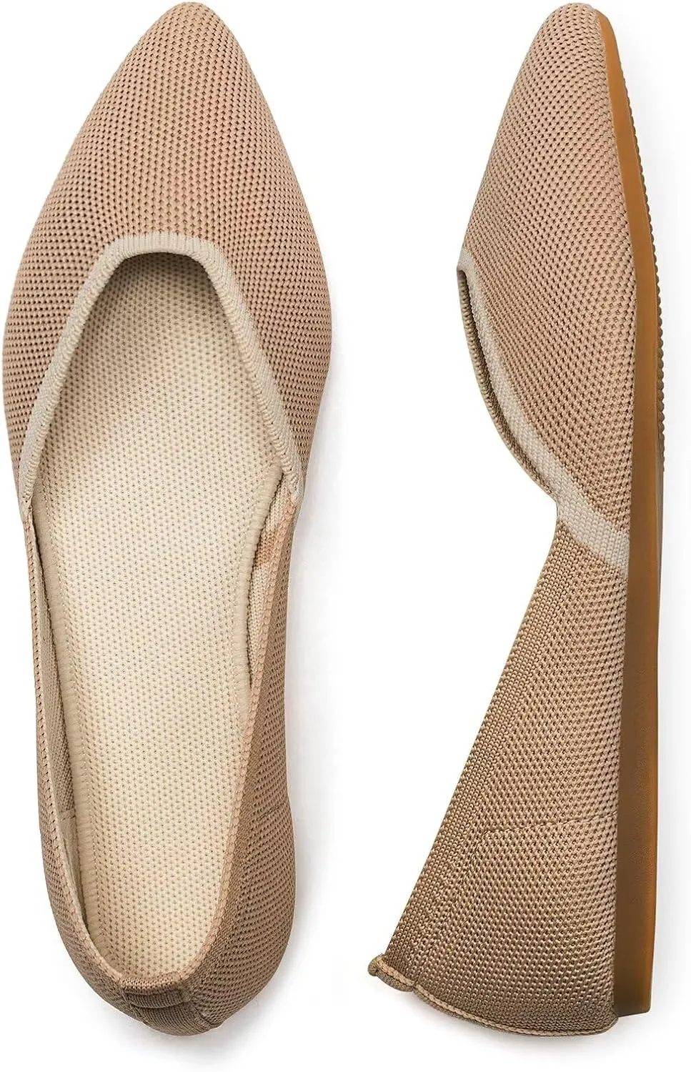 Frank Mully Womens Flat Shoes Classic Pointed Toe Flats Knitted Dress Shoes Soft Flats for Woman Comfortable Dressy