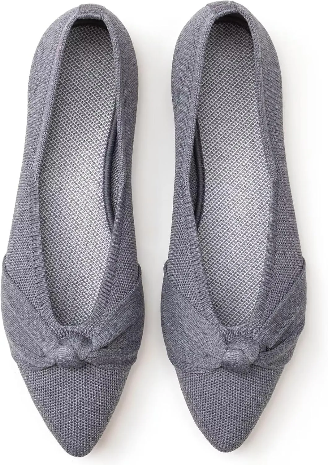 Frank Mully Womens Flat Shoes Classic Pointed Toe Flats Knitted Dress Shoes Soft Flats for Woman Comfortable Dressy