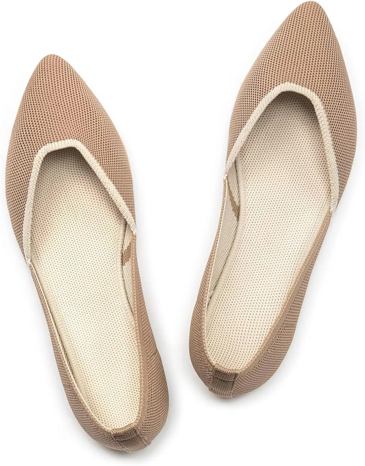 Frank Mully Womens Flat Shoes Classic Pointed Toe Flats Knitted Dress Shoes Soft Flats for Woman Comfortable Dressy