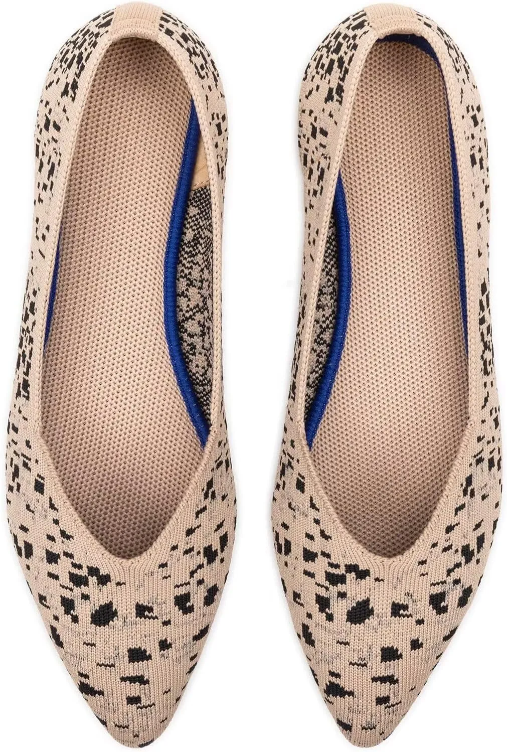 Frank Mully Womens Flat Shoes Classic Pointed Toe Flats Knitted Dress Shoes Soft Flats for Woman Comfortable Dressy