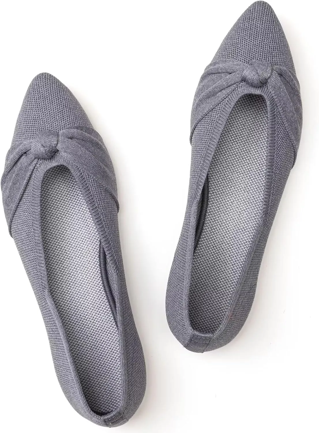 Frank Mully Womens Flat Shoes Classic Pointed Toe Flats Knitted Dress Shoes Soft Flats for Woman Comfortable Dressy