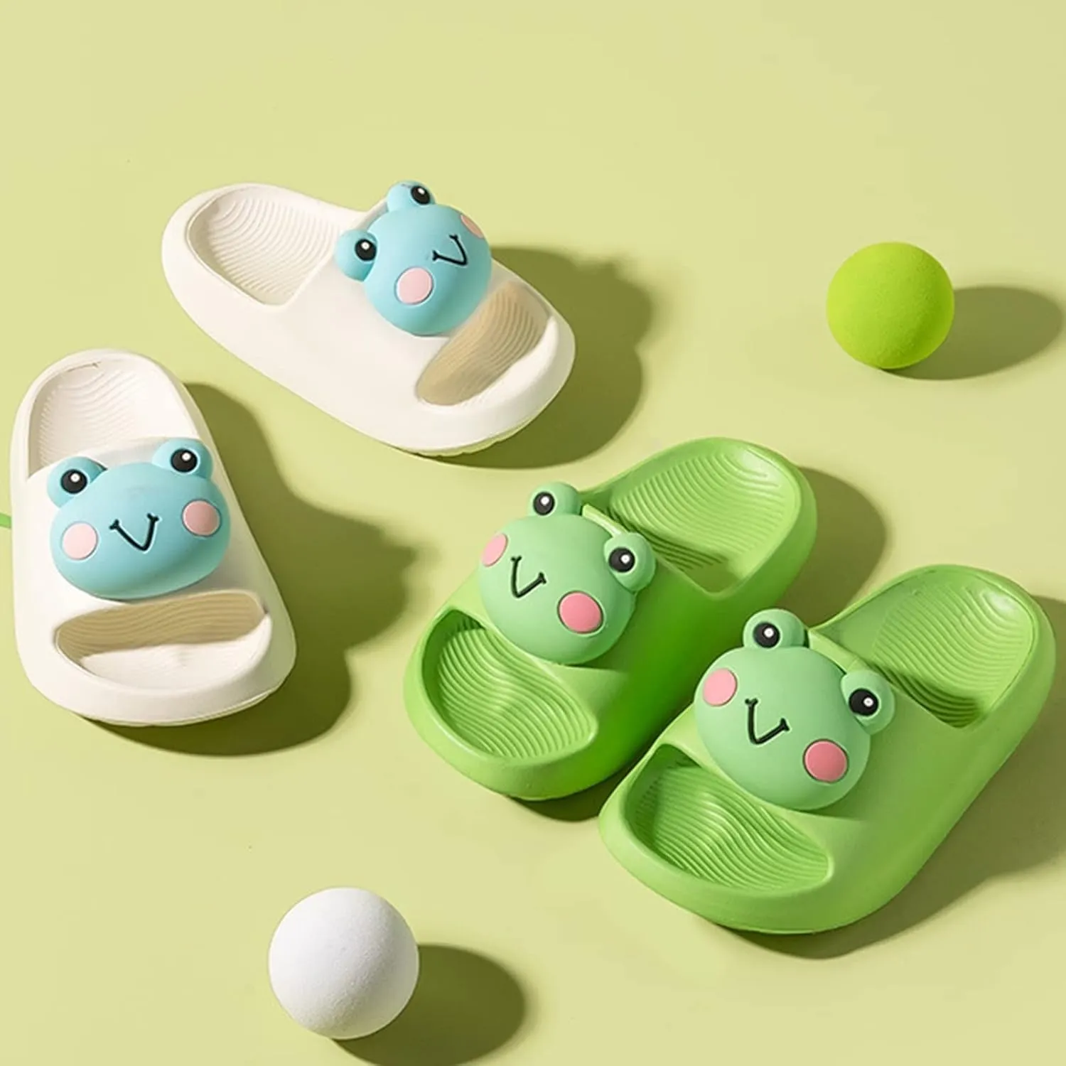Frog Slippers for Kid, Cute Animal Slippers Summer Non-slip Quick Dry Home Slippers