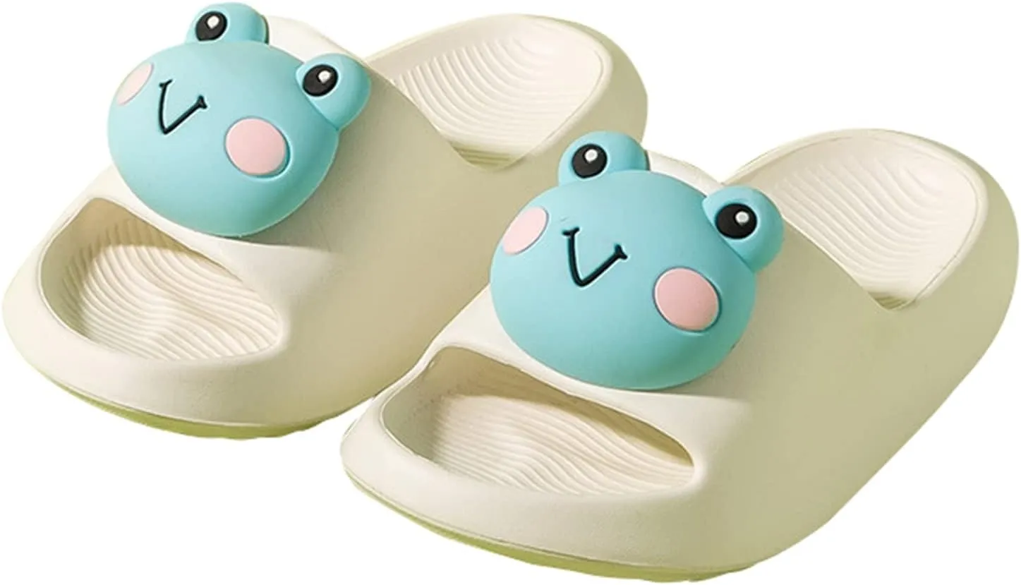 Frog Slippers for Kid, Cute Animal Slippers Summer Non-slip Quick Dry Home Slippers