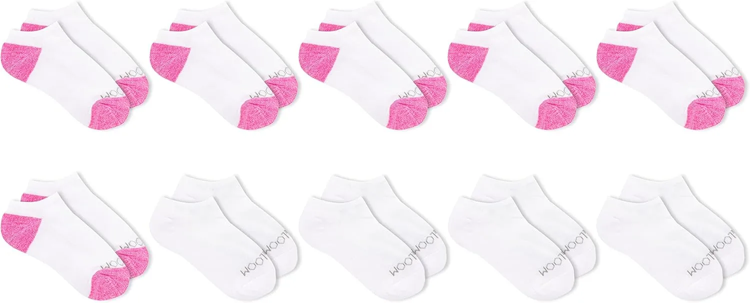 Fruit of the Loom Girls' Everyday Essential Soft Cushion Socks