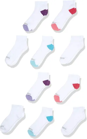 Fruit of the Loom Girls' Little 10-Pair Everyday Soft Ankle Socks