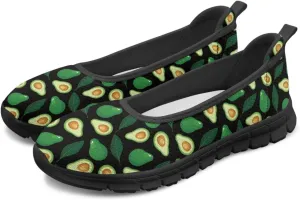 Fruit Print Shoes for Women Slip On Low Cut Loafer Flats Mesh Non Slip Indoor Outdoor Comfortable Shoes for Everyday Wear