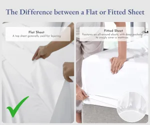Full Size Flat Sheet, 400 Thread Count 100% Cotton Sheet Sateen, Cooling Bed Sheets, White Flat Sheet, Full Sheets, Top Sheets, Single Full Flat Sheet Only (Bright White)