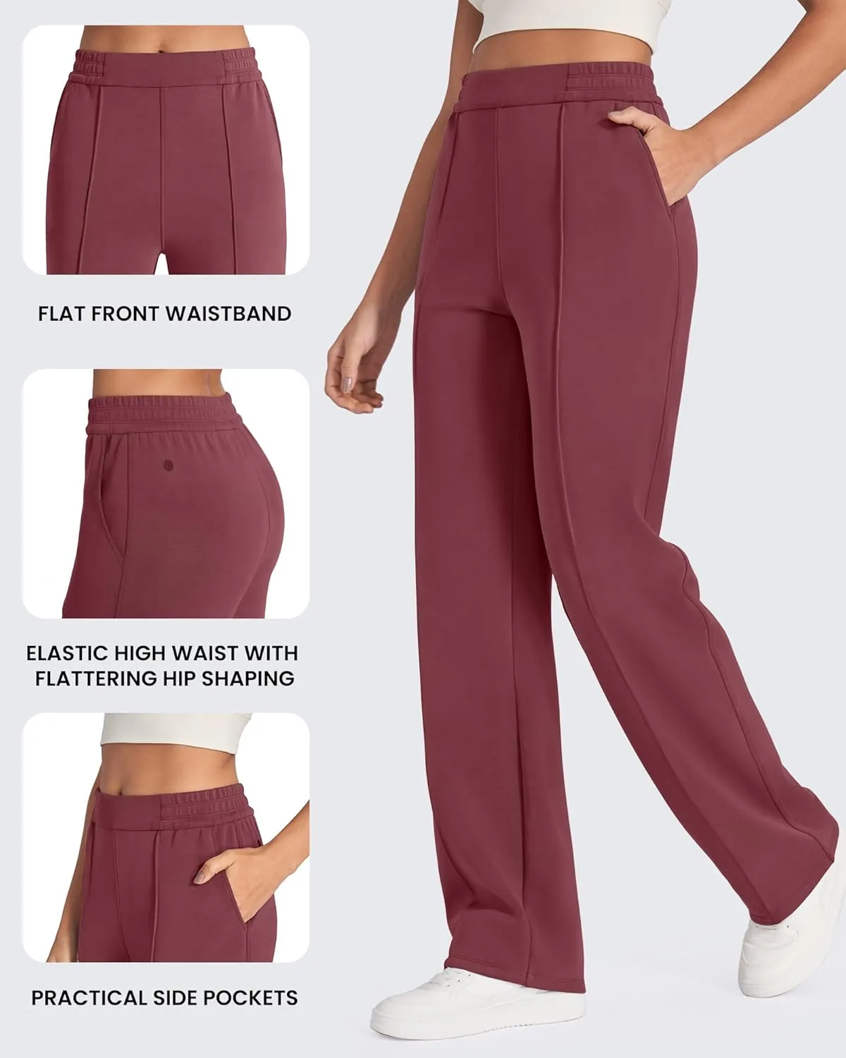 G4Free Smoofit Modal Soft Women Wide Leg Sweatpants with Pockets Yoga Pants Casual Lounge Trousers Petite/Regular/Tall