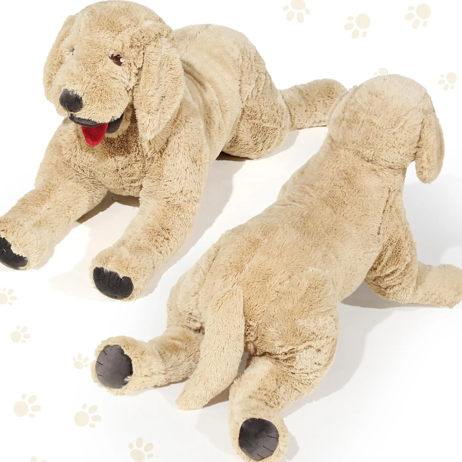 Geosar Dog Stuffed Animals Plush 47.2 Inch Soft Cuddly Golden Retriever Plush Toys Large Stuffed Dog Body Pillow Gifts for Kids Girls Boys Birthday
