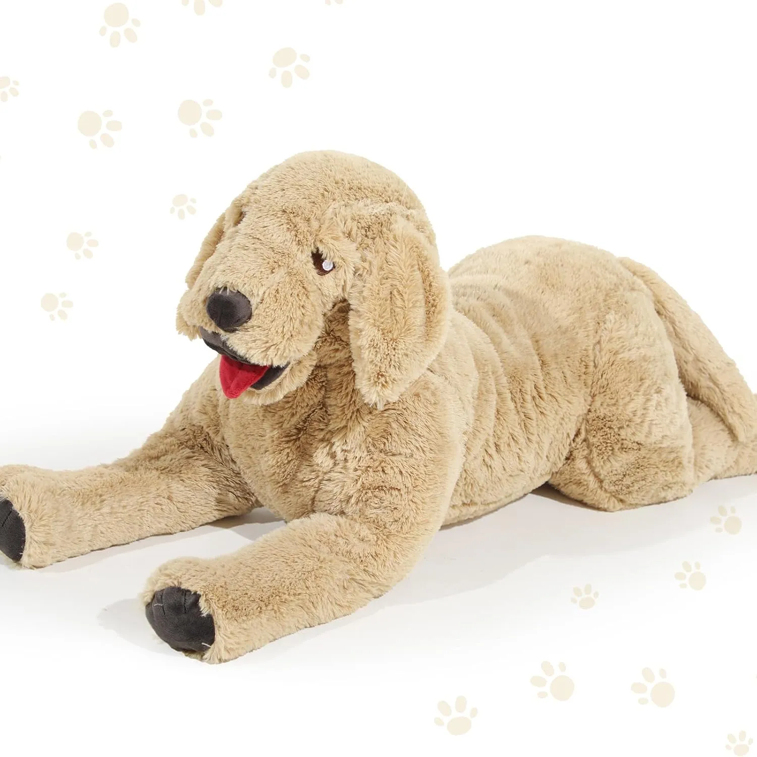 Geosar Dog Stuffed Animals Plush 47.2 Inch Soft Cuddly Golden Retriever Plush Toys Large Stuffed Dog Body Pillow Gifts for Kids Girls Boys Birthday